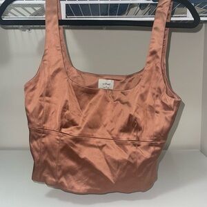 Aritzia Wilfred corset bustier zip up top